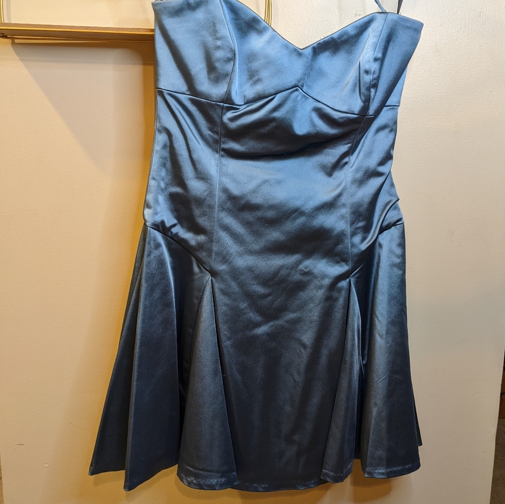 Blue Satin bebe Cocktail dress